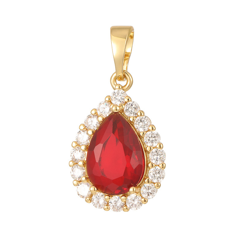 Joyas transfronterizas colgante de rubí esmeralda ligero de lujo accesorios de acero de titanio collar no decolor cadena clavícula