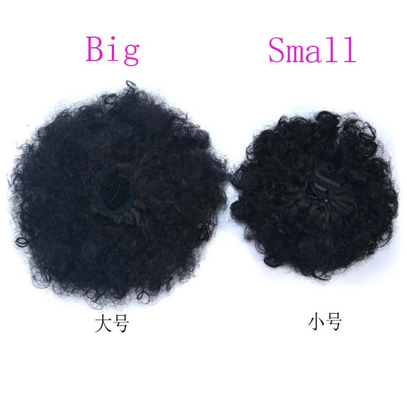 Afro Curly Pony tail Clip in Hair Bun Lorota pelusa pelucita brote de pelo
