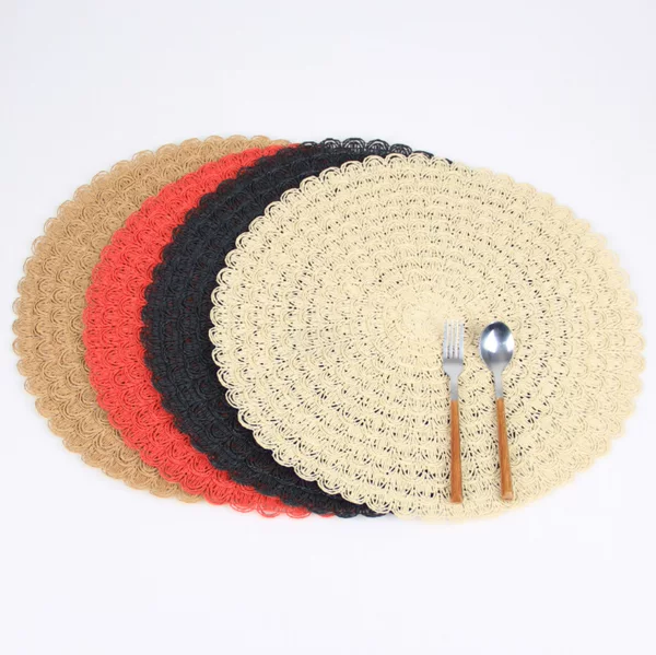 Amazon Water Ripple Paper Insulation Mat Creative Simple Style Decorative Mat Handwoven Placemat Round Table Mat