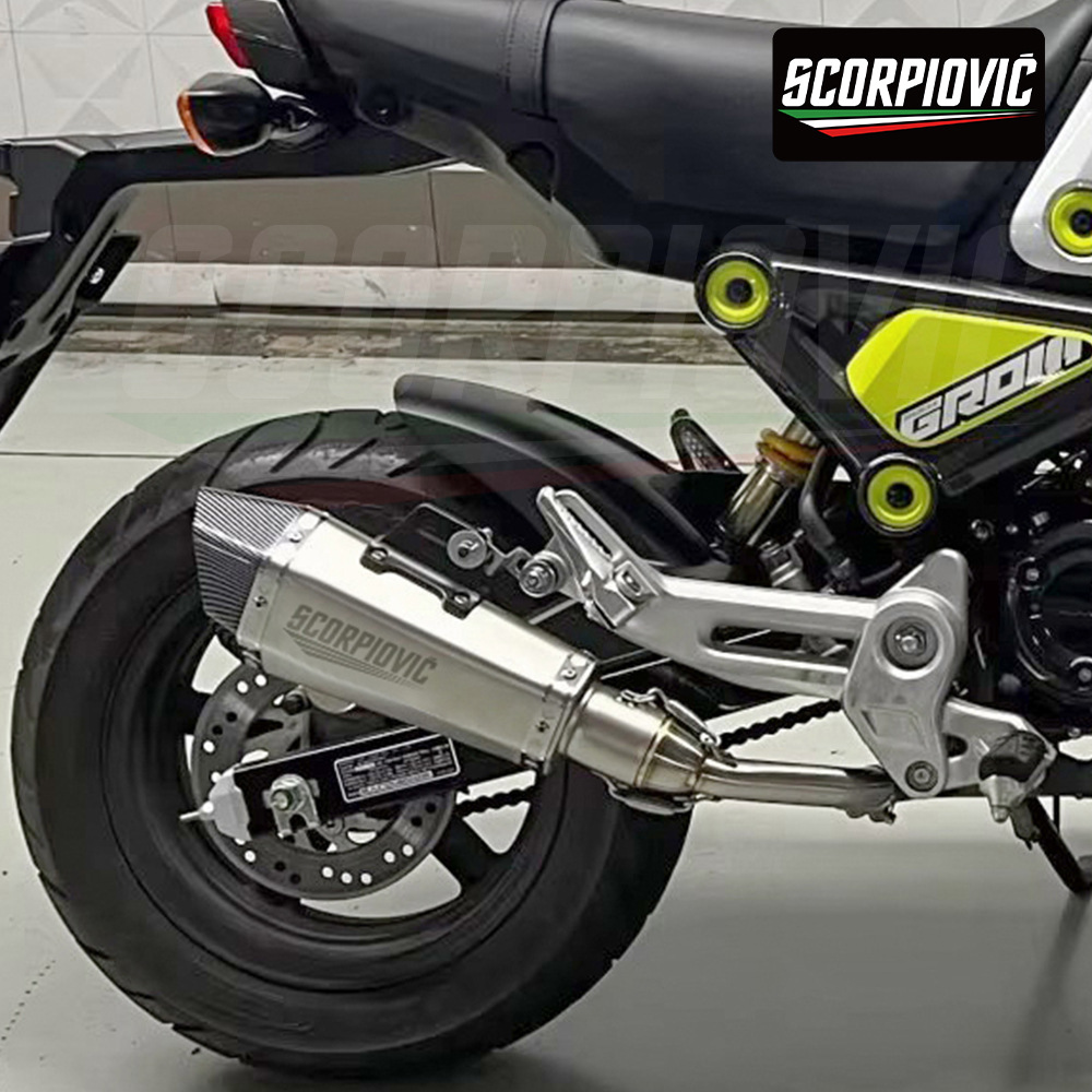 Motorcycle exhaust pipe small cone hexagonal carbon fiber tail muffler is suitable for 51MM diameter non-destructive installation