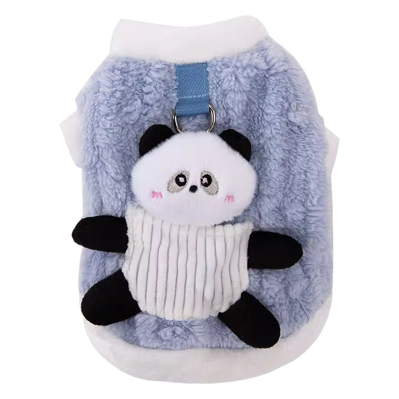 Estilo coreano lindo de dibujos animados de otoño e invierno perro de dos patas de lana medio y pequeño perro gato suéter Teddy ropa para mascotas