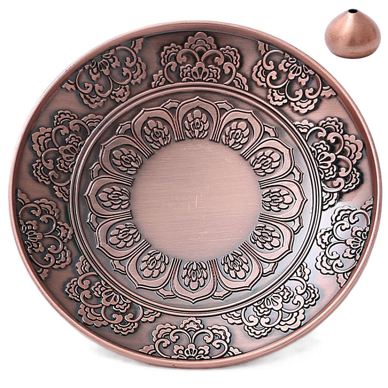 Quemador de incienso de estilo antiguo de cobre, soporte para varillas de incienso de loto, decoración zen para el hogar, sin caída de ceniza. image 13