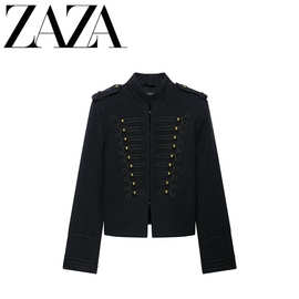 ZAZA 自制欧美风 批发女装 时尚百搭 短款绳结扣夹克外套6318337