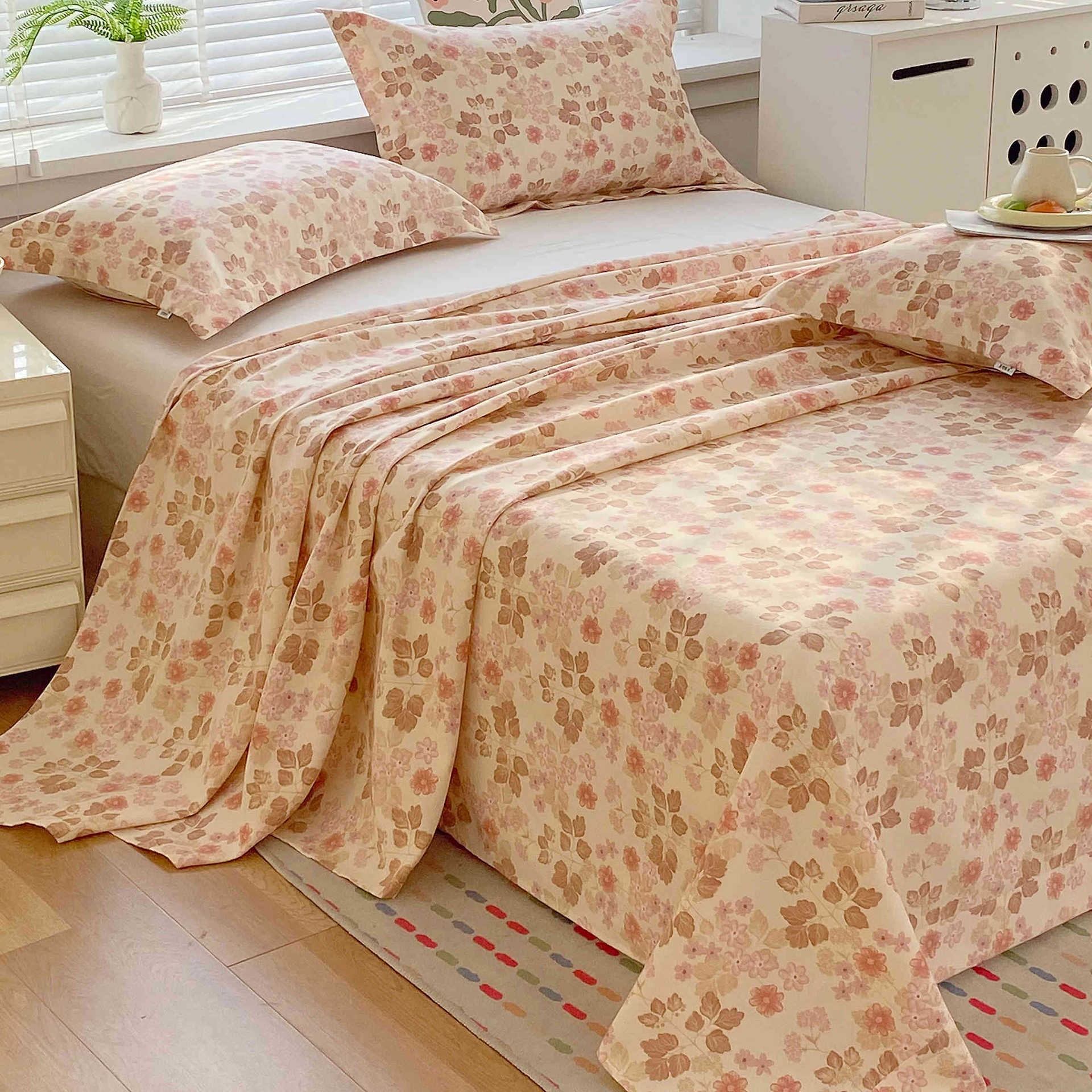 Sábanas de tela gruesa vieja de verano, dormitorio de estudiantes de una sola pieza, funda de cama individual, funda de almohada individual, juego de tres piezas, nuevo estilo 2025