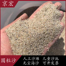 批发圆粒砂覆膜砂海沙儿童娱乐砂人工沙滩水族造景用质感圆粒沙