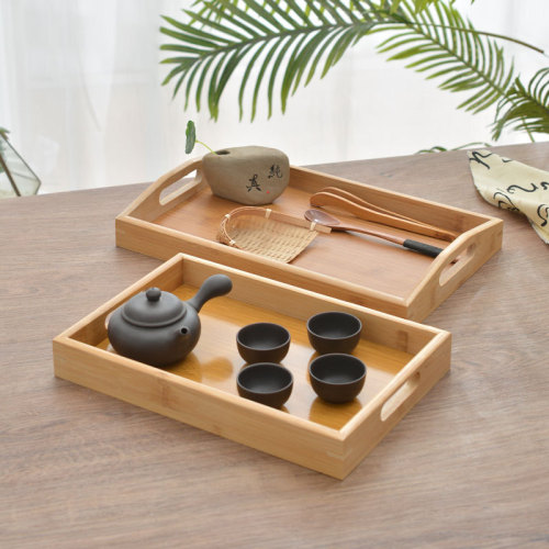 Wooden tray hotel bamboo wood rectangular solid wood bread bamboo tray bamboo plate home use bamboo cup wooden tea tray