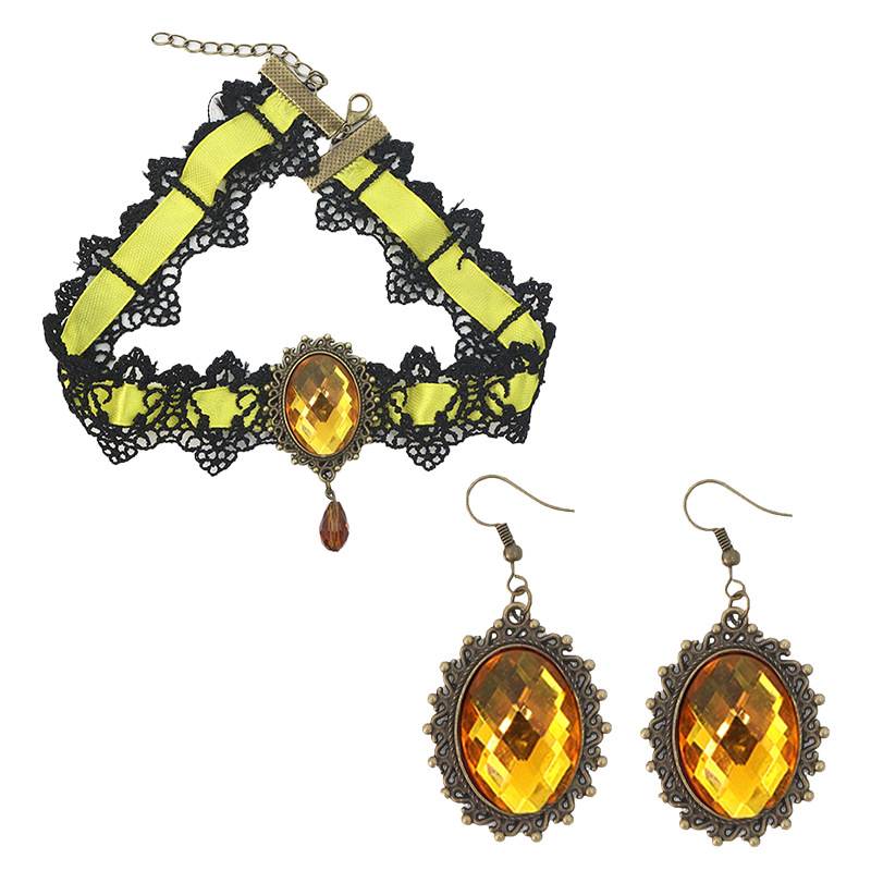 Cross-border para diseño misterioso collar de encaje de cristal de dama collar de diamante joyas de cadena de clavículas