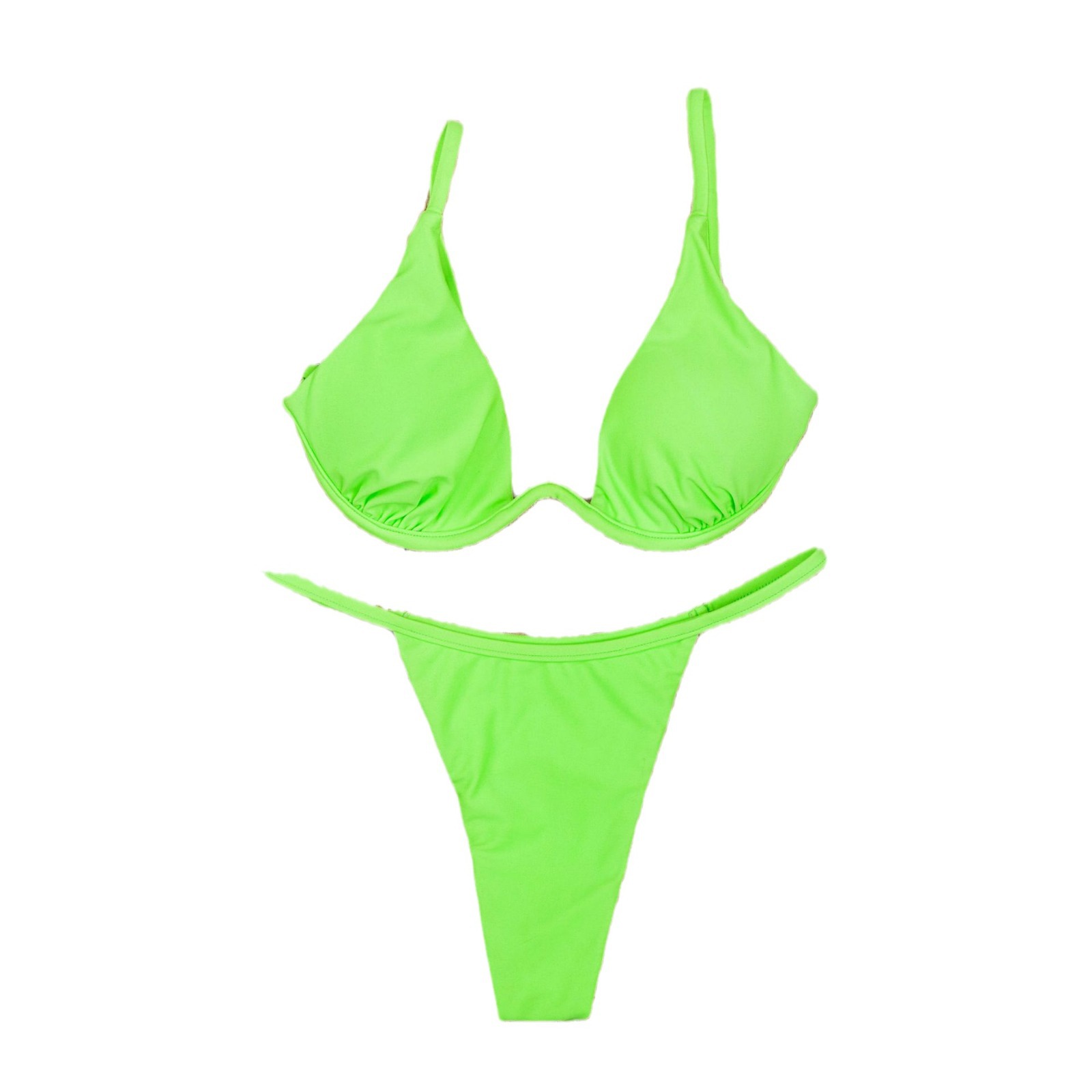 Cross-border foreign trade Europe and the United States new sexy solid color steel bikini ebay Amazon explosion women's swimsuit bikini