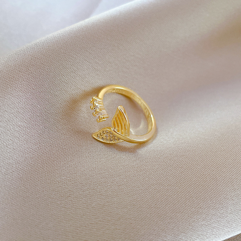 Anello nuziale vuoto a coda di pesce, apertura regolabile, gioiello semplice, anello giapponese, anello di coppia_voghion.com