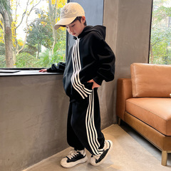 兒童裝男童春裝套裝2024新款中大童春秋款衛衣運動個性洋氣兩件套