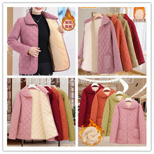秋冬季地摊新款立领棉袄妈妈装加绒棉衣中老奶奶翻领保暖棉服外套