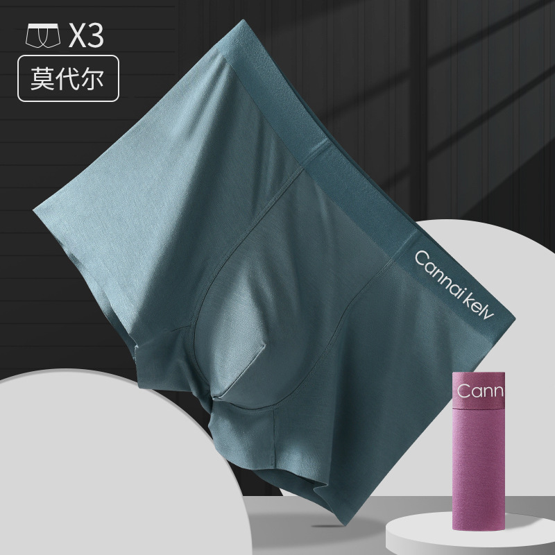 Genuine goods men's underwear modal mid-waist Four Seasons seamless antibacterial breathable boxers men's boxer shorts head