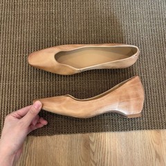 羊皮版~法式小众擦色小方头浅口内增高单鞋女2025秋季气质通勤鞋