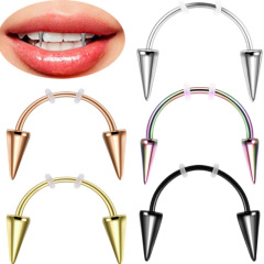 C-rod stainless steel smiling lip piercing fang teeth piercing zombie lip ligature piercing vampire piercing jewelry wholesale