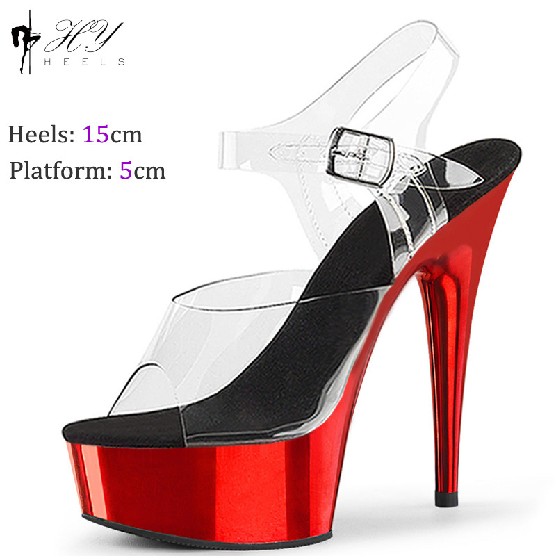Giày cao gót nữ mũi nhọn gót 15 cm – phong cách catwalk — Màu vàng, Màu Đỏ đào, Màu bạc, Màu đỏ
