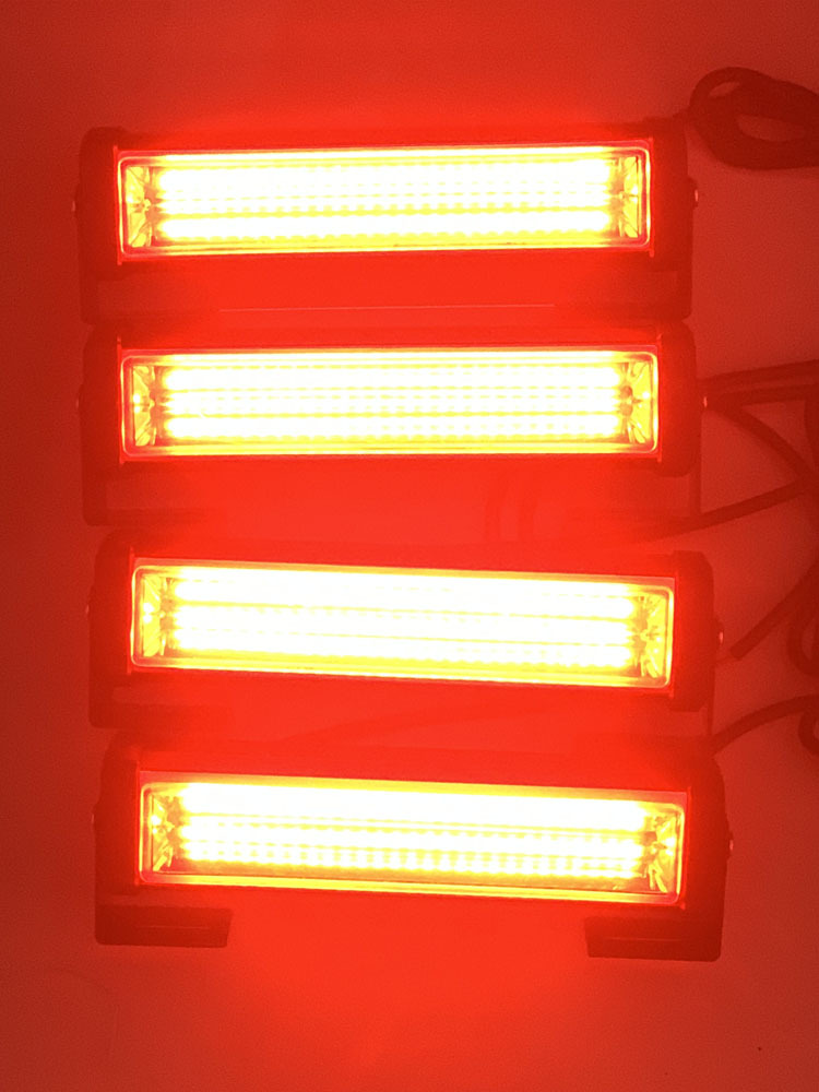 Cross-Border Car Truck Grille Remote Control Flash One-To-Two-To-Four Cob Bar Light High-Bright Warning Light Car Light Modification