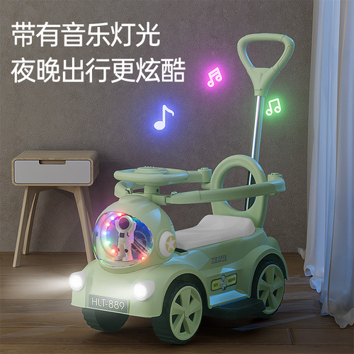 Twisting electric motorcycle baby charging sliding stroller 1-3-6 years old anti-rollover stroller
