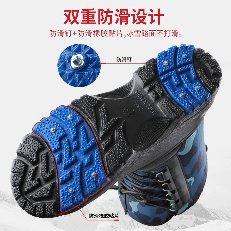 2024 новые бархатные сапоги теплые сапоги один водонепроницаемый теплая зимние сапоги плюс бархатные водонепроницаемые дождевые сапоги