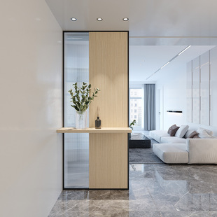 Modern Light Luxury Stainless Steel Minimalist Iron Screen Changhong Glass Home Partition Hollow Dining Living Room Metal Hallway