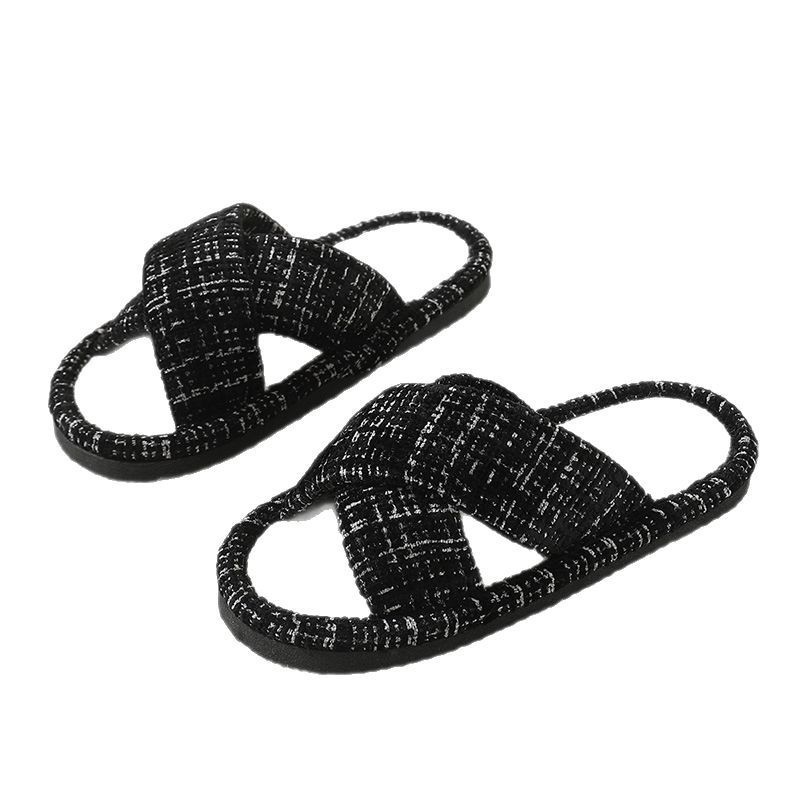 Zapatillas de lino transpirables, zapatillas de lino para mujeres silenciosas y cómodas en el hogar japonés de cuatro estaciones, zapatillas de algodón para hombres