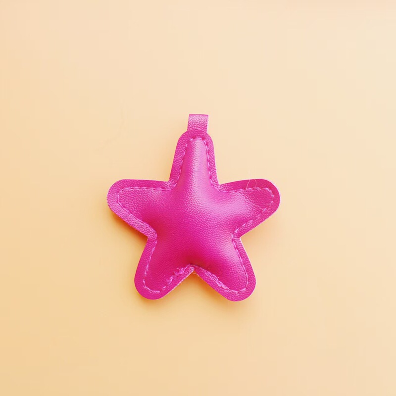 パーソナライズされたクリエイティブなカラフルな五芒星 PU レザーコットンキーホルダーバッグペンダントカーアパレル DIY ジュエリーアクセサリー|undefined