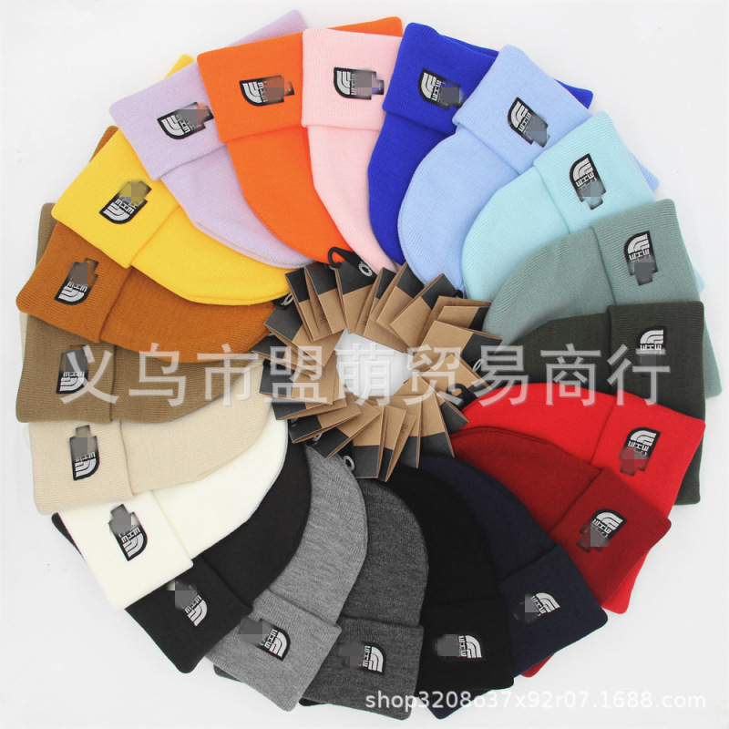 现货批发刺绣加厚腈纶针织帽毛线帽跨境潮牌冷帽卷边保暖滑雪帽子|undefined