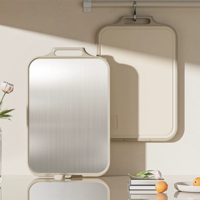 Разделочная доска из нержавеющей стали, бытовая кухня, специальная разделочная доска, антибактериальная и устойчивая к плесени, полипропиленовая пластиковая разделочная доска, противоскользящая