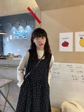 自制 华夫格小碎花背心裙长款字灯芯绒连衣裙秋冬款女