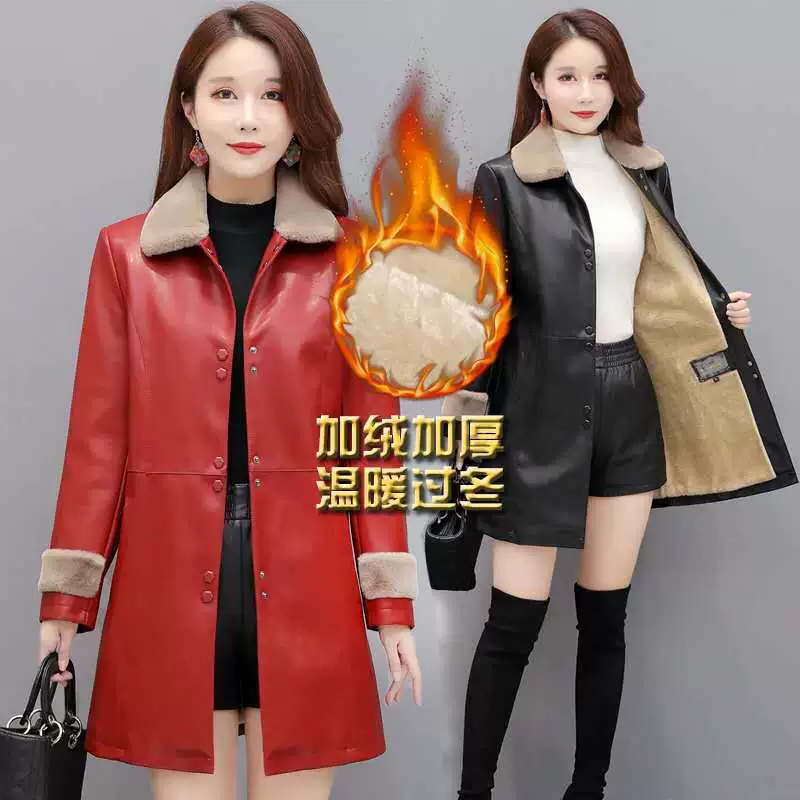 Haining Шуба на длинной флисовой подкладке утолщенная больших размеров женская шуба у пожилых женщин мама