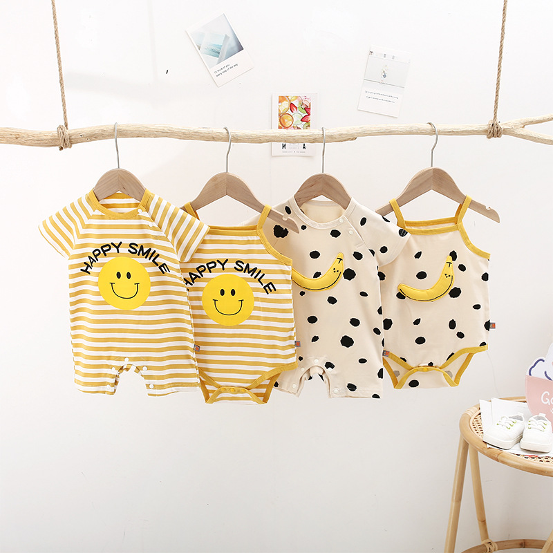 Cartoon Smiley Banana Printed Children's Romper Wholesale Nihaojewelry display picture 13