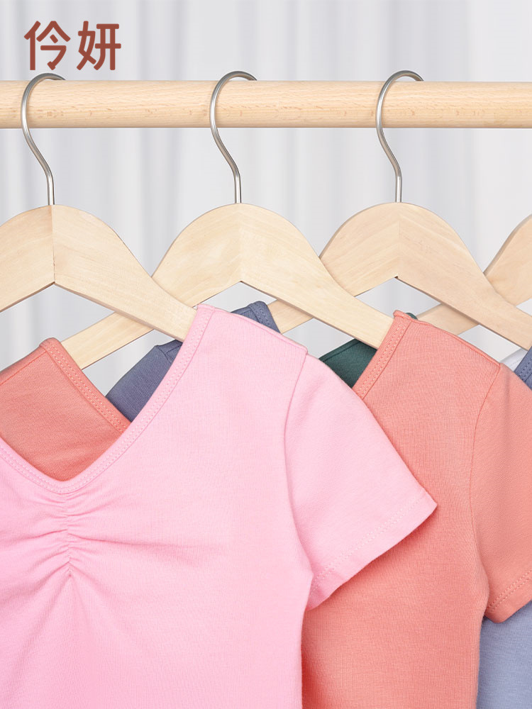 Ropa de baile para niños, ropa de verano, ropa de entrenamiento de manga corta, ropa de baile, prueba de arte de danza china para niñas, ropa corporal