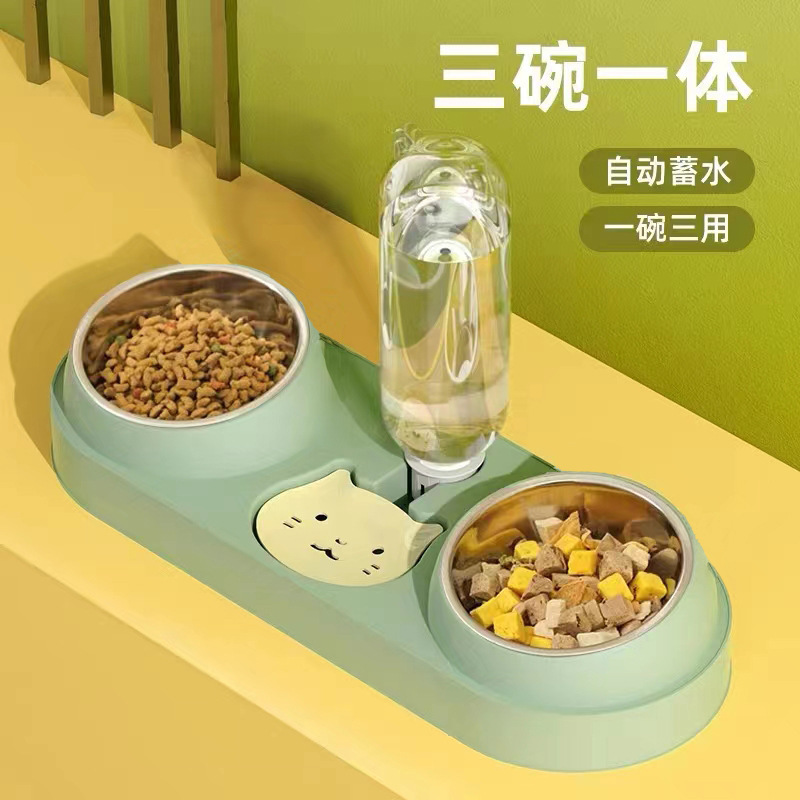 Dog Pot Dog Bowl Anti-overturning Cat Bowl Double Bowl Small Dog Dog Bowl Pet Supplies Food Bowl Cat Food Basin for Hair