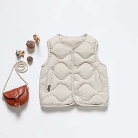 秋冬轻薄休闲羽绒内胆外穿中大童羽绒服马甲校服神器90圆领内穿胆