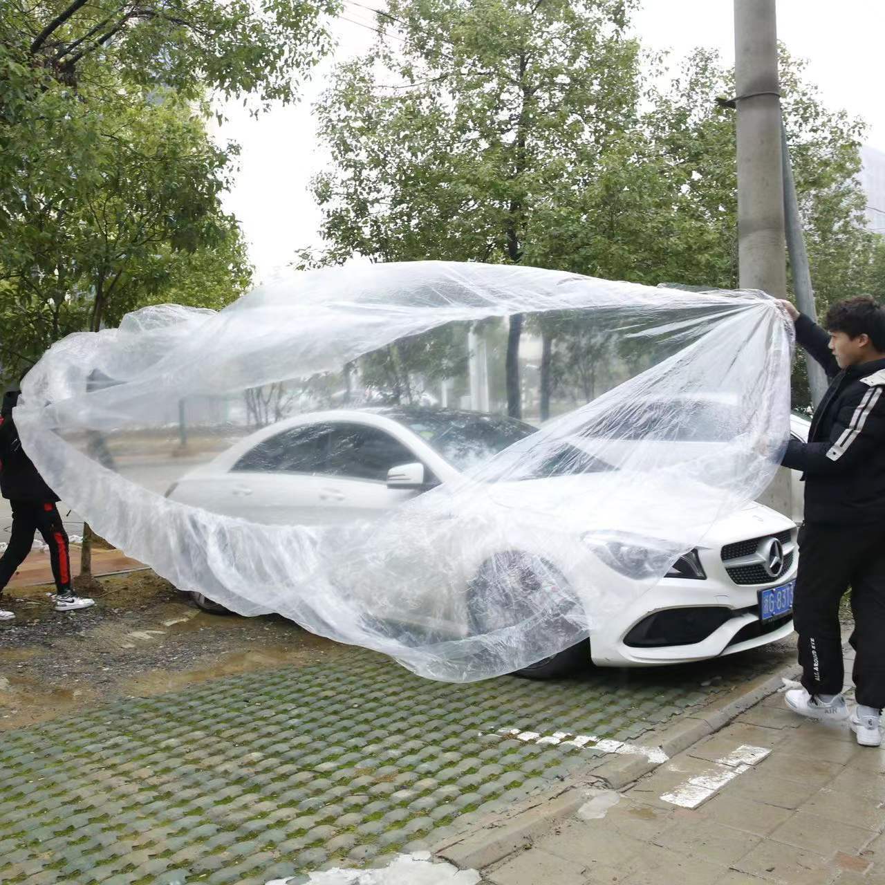 Directly supplied from the manufacturer, PE film car clothing, thickened disposable car clothing, car cover, transparent plastic, rainproof and dustproof