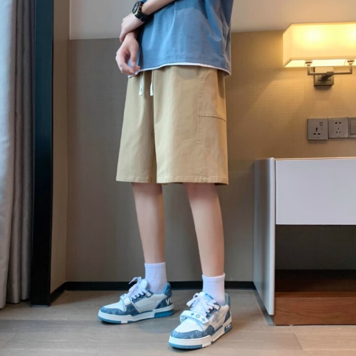 Shorts Summer Men's Casual Thin Five-Point Pants Workwear Men's Trendy Basketball Pants Loose Sports Khaki Beach Pants