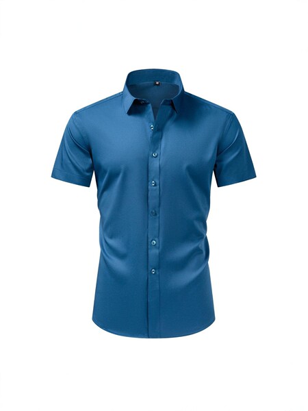 solid color elastic fashionable shirt