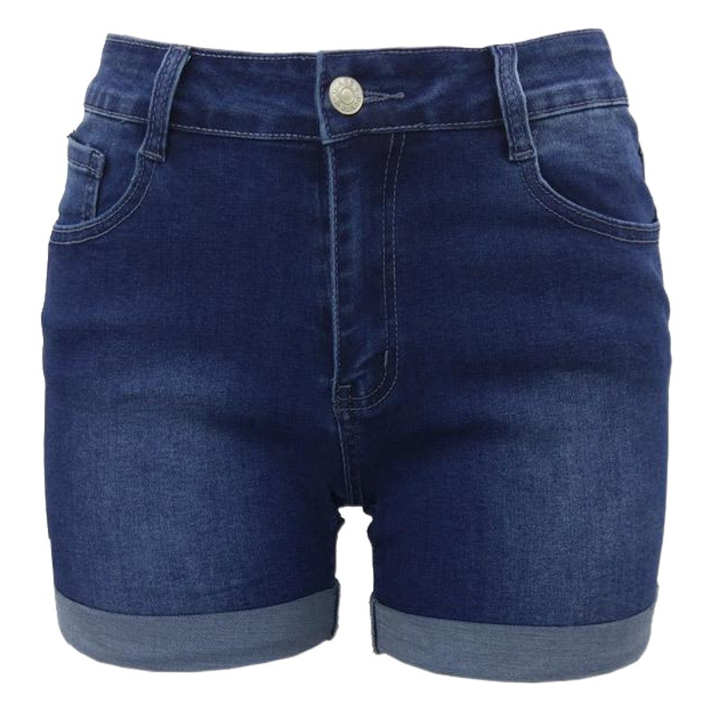 Shorts de Mezclilla con Dobladillo Enrollado Estilo Americano Verano 2025, Nuevos en Existencia, Shorts de Mezclilla Lavados para Mujer