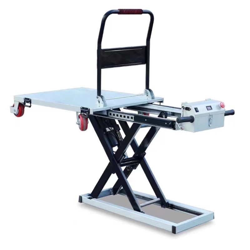 Carga y descarga van de elevación portátil camión hidráulico scooter plano plataforma elevadora de tijera camión eléctrico
