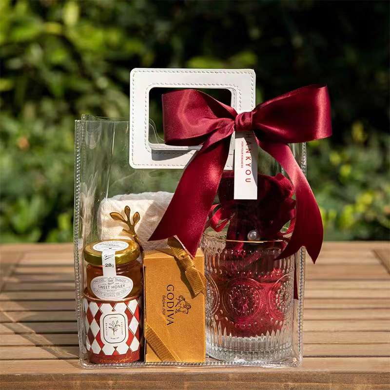 伴手礼袋子手提袋伴娘婚礼结婚生日礼物喜糖袋pvc透明ins风礼品袋