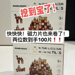 大自然磁力片儿童拼装贴片大地色磁吸轨道车拼图吸铁积木玩具