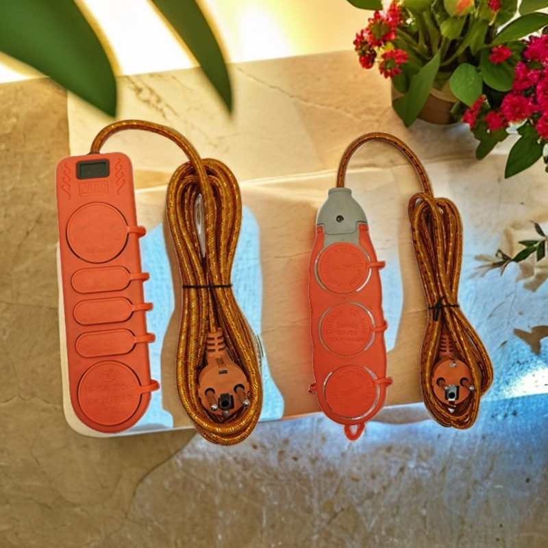 外贸跨境插座双面 单面 欧式排插大万用插孔二圆插座欧规带线插座