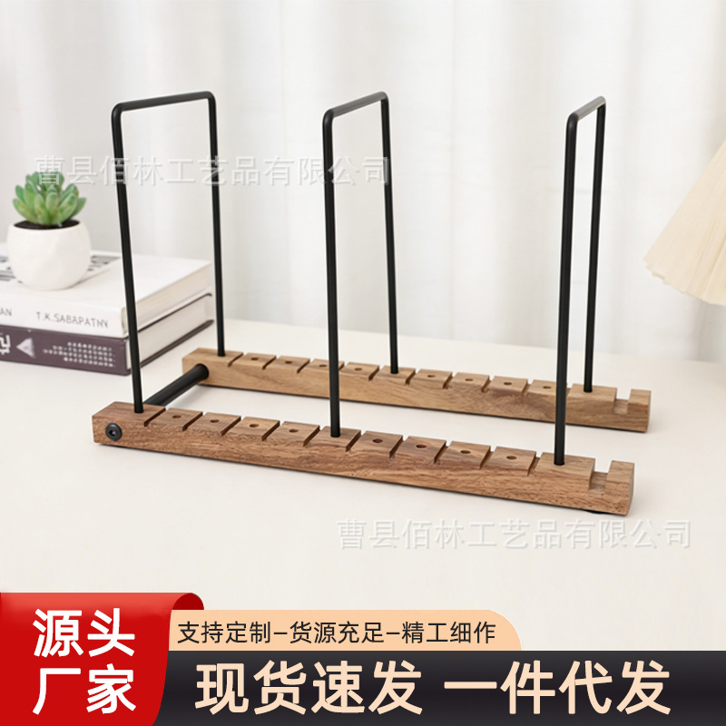 Wooden Vinyl Record Rack Home Desktop Ironwood Combined Record Organizer Solid Wood Cd Record Storage and Organization Rack