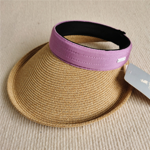 New Japanese style Sun Li same style spring and summer large brim straw empty top hat women's beach sunshade UV sun protection straw hat