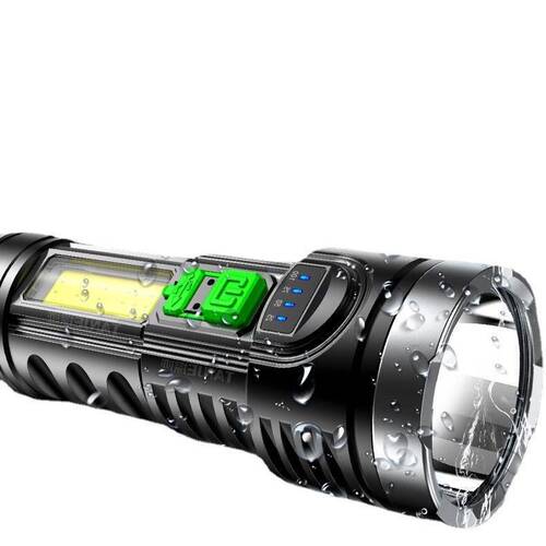ABS bright flashlight 822 multifunctional COB power display USB charging household outdoor lighting bright flashlight