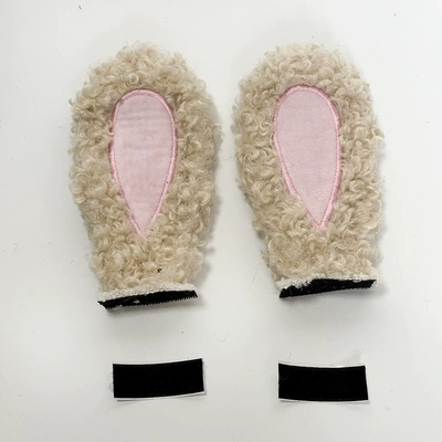 rabbit ears children, Motosiklet dəbilqələri - wool-roll-rabbit-ears-1-pair-yellow