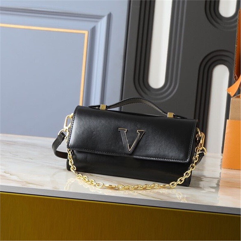 Cross-Border Trend 2025 New Fashion Simple Style Lv Capucines Flap Shoulder Bag Chain Handbag for Women