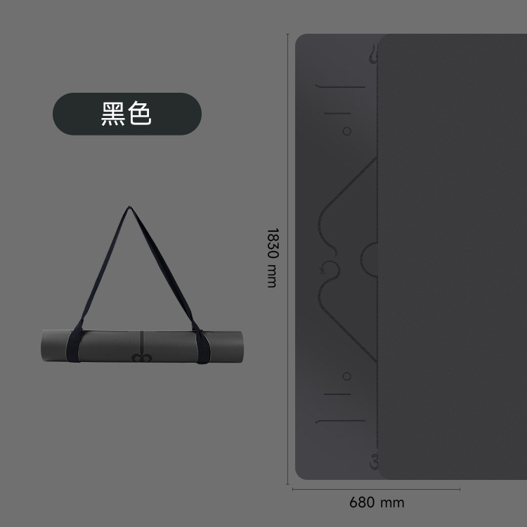 Alfombrilla de yoga de caucho natural PU, alfombrilla de fitness para Pilates, uso doméstico para hombres y mujeres, alfombrilla antideslizante para el suelo, alfombrilla gruesa insonorizada que absorbe el sudor