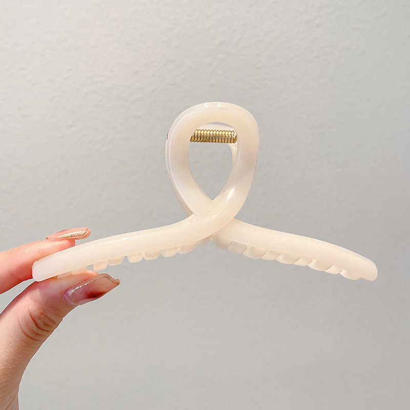 Horquilla de temperamento elegante francés, pinza de tiburón de acrílico para mujer, pinza de agarre grande, accesorios para el cabello, horquilla de sensación de alta calidad al por mayor