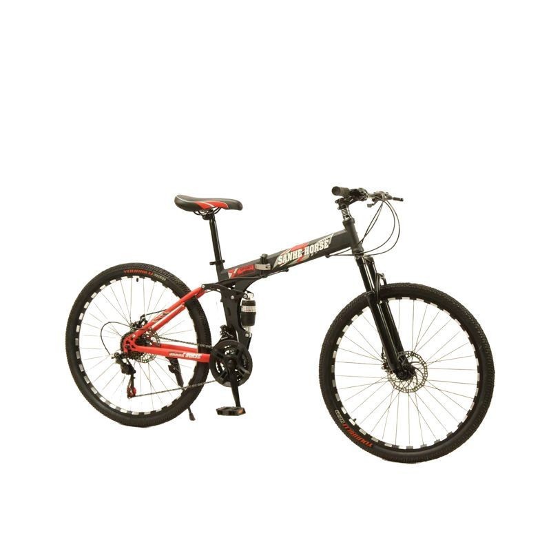 Factory Wholesale Folding Mountain Bike 26/ 24inch Adult Variable Speed Mountain Bike Soft Tail Student Bank Gift