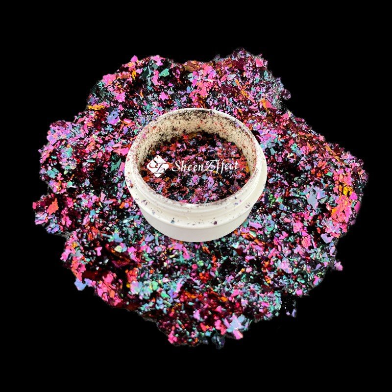 巽菲特黑红粗片指甲油用珠光变色粉云锦闪粉魔镜粉欧泊星空粉0.1g